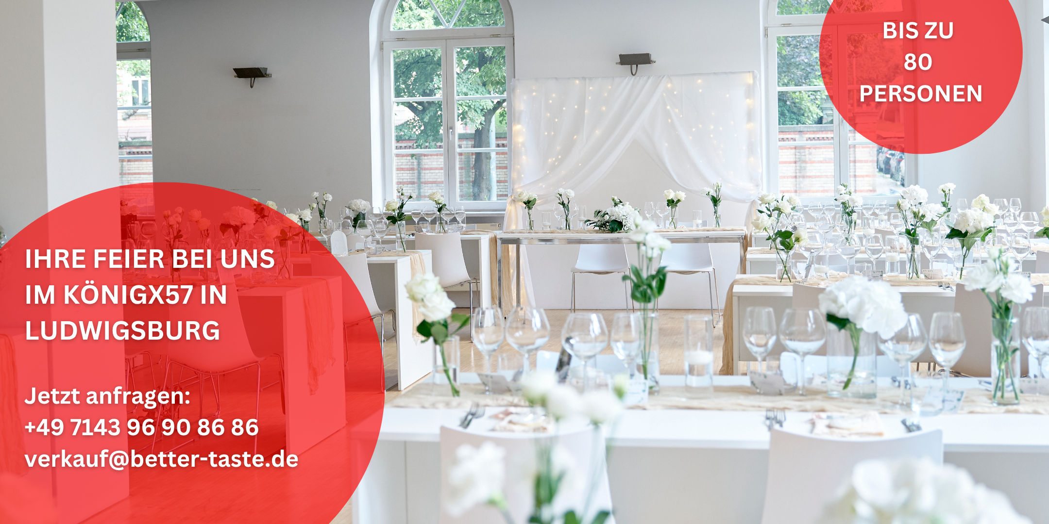 Das Restaurant KönigX57 in Ludwigsburg als exklusive Location für bis zu 80 Personen anmieten.